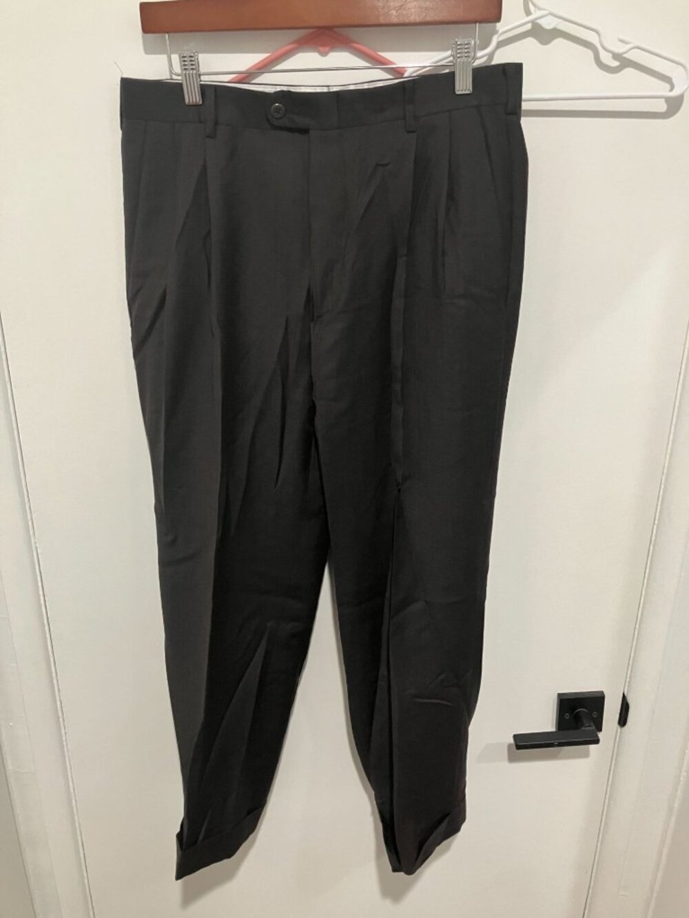 Zanella Men's Bennett Zanella Bennett 100% Wool Slacks, Gray, Size 33, Tailored